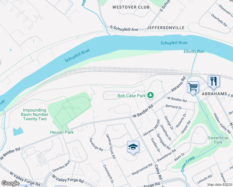 map of restaurants, bars, coffee shops, grocery stores, and more near 329 Glenn Rose Circle in King of Prussia