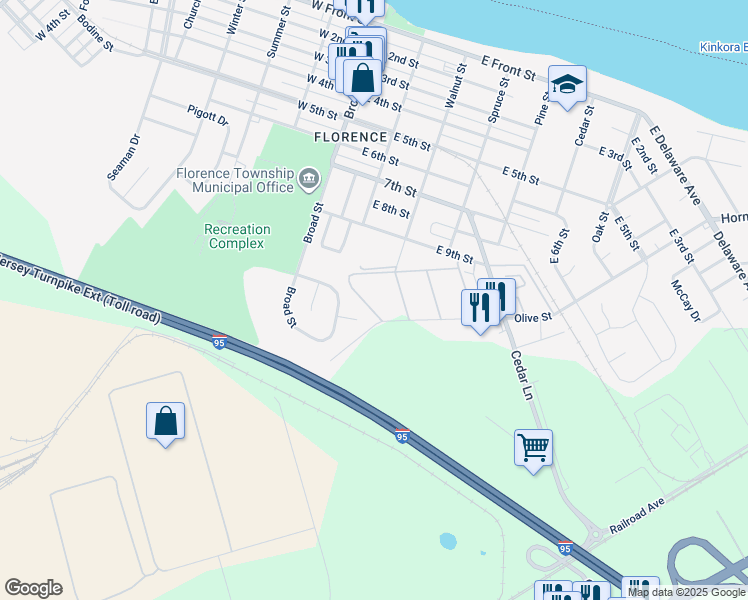 map of restaurants, bars, coffee shops, grocery stores, and more near 6 Florence Tollgate in Florence