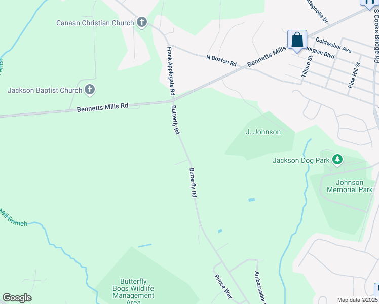 map of restaurants, bars, coffee shops, grocery stores, and more near 49 Butterfly Road in Jackson Township