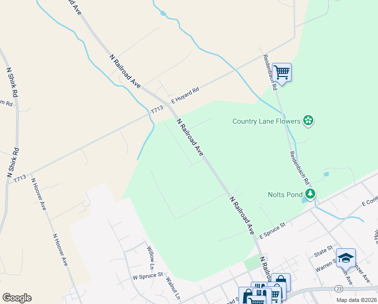 map of restaurants, bars, coffee shops, grocery stores, and more near 437 Glen Mar Avenue in New Holland