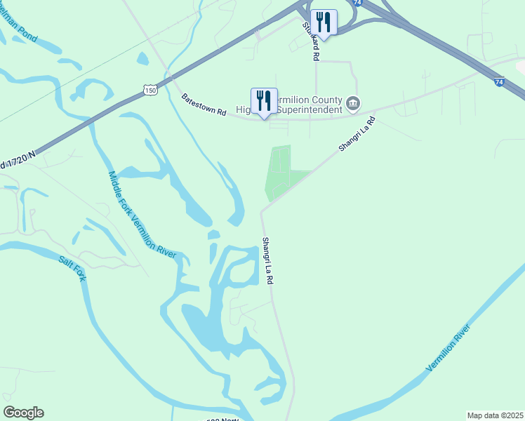 map of restaurants, bars, coffee shops, grocery stores, and more near 16701 Shangri La Road in Oakwood