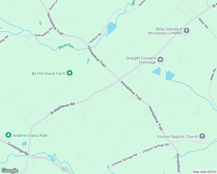 map of restaurants, bars, coffee shops, grocery stores, and more near 972 Saint Matthews Road in Chester Springs