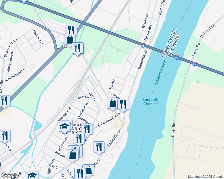 map of restaurants, bars, coffee shops, grocery stores, and more near 76 Manor Circle in Bristol