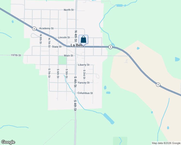 map of restaurants, bars, coffee shops, grocery stores, and more near 210 South 3rd Street in La Belle