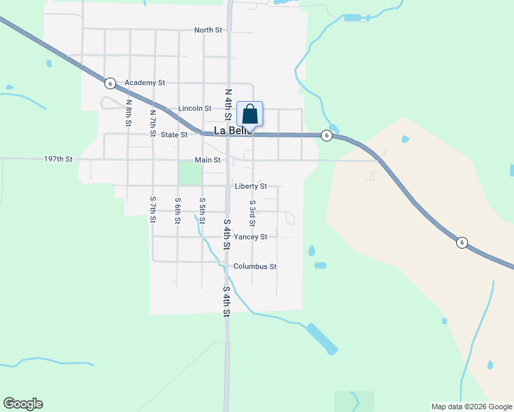 map of restaurants, bars, coffee shops, grocery stores, and more near 210 South 3rd Street in La Belle