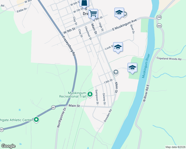 map of restaurants, bars, coffee shops, grocery stores, and more near 2-16 12th St in Dresden