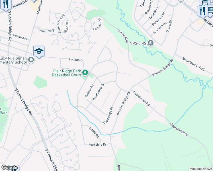 map of restaurants, bars, coffee shops, grocery stores, and more near 15 Liverpool Court in Jackson Township