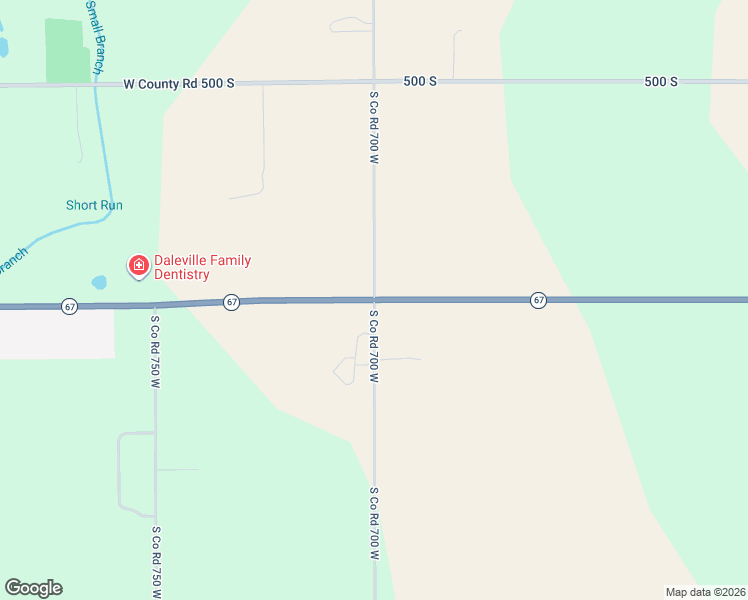 map of restaurants, bars, coffee shops, grocery stores, and more near 8901 South Co Road 700 West in Daleville