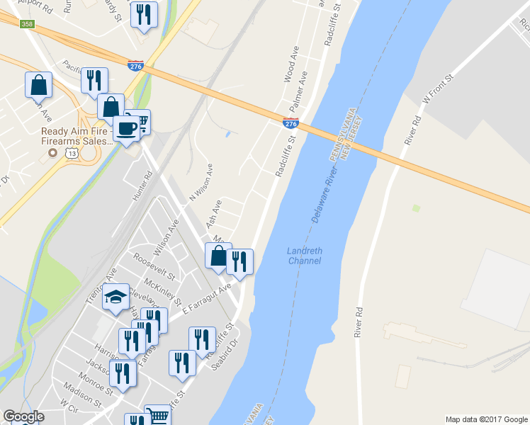 map of restaurants, bars, coffee shops, grocery stores, and more near 6415 Radcliffe Street in Bristol