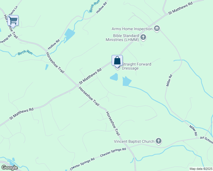 map of restaurants, bars, coffee shops, grocery stores, and more near 11 Houndstooth Lane in Chester Springs