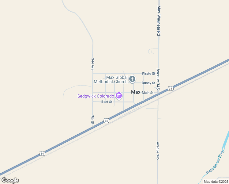 map of restaurants, bars, coffee shops, grocery stores, and more near 5th Street in Max