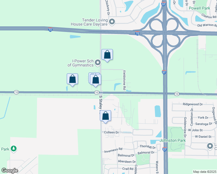 map of restaurants, bars, coffee shops, grocery stores, and more near 4114 West Springfield Avenue in Champaign