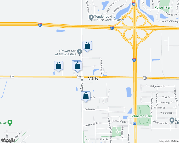 map of restaurants, bars, coffee shops, grocery stores, and more near 4114 West Springfield Avenue in Champaign
