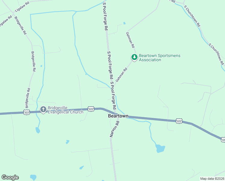 map of restaurants, bars, coffee shops, grocery stores, and more near 335 South Pool Forge Road in Narvon