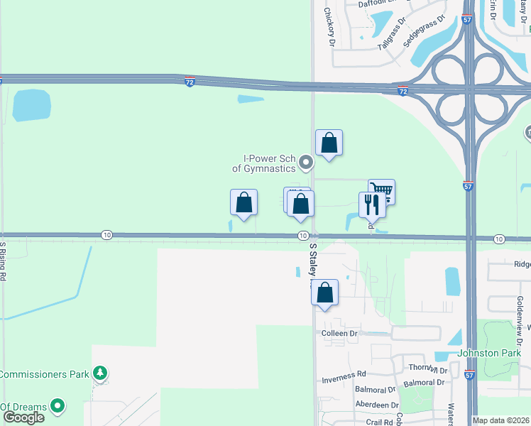 map of restaurants, bars, coffee shops, grocery stores, and more near 310 Tiffany Court in Champaign
