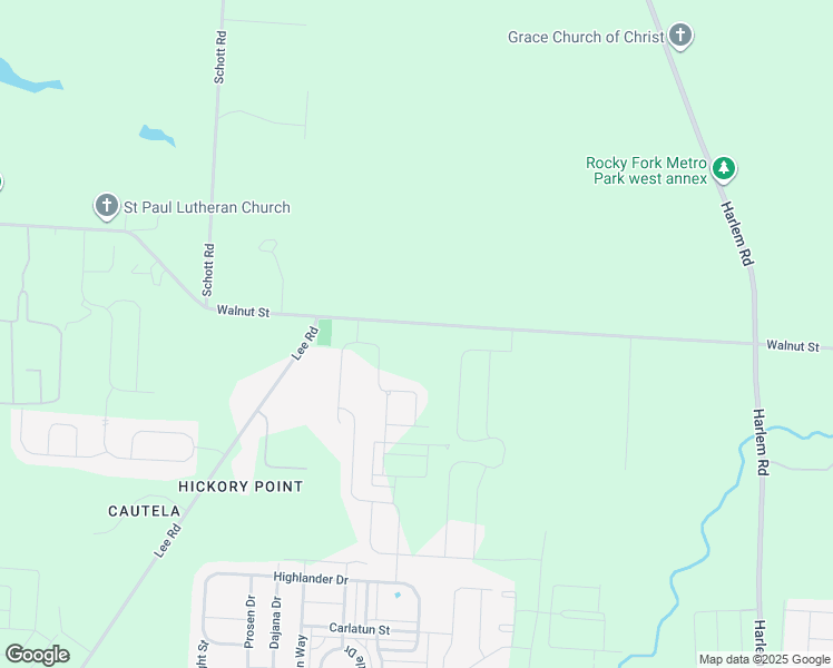 map of restaurants, bars, coffee shops, grocery stores, and more near 5143 Walnut Street in Westerville