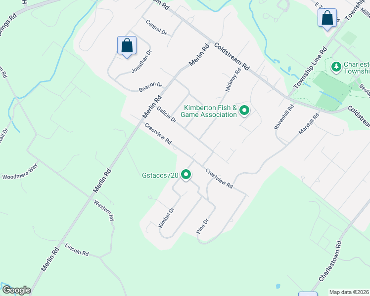 map of restaurants, bars, coffee shops, grocery stores, and more near 27 Crestview Road in Phoenixville