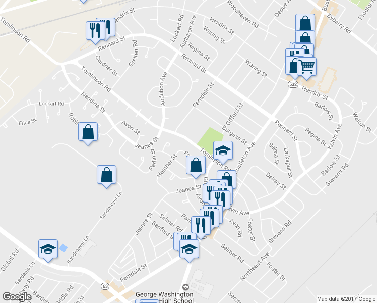 map of restaurants, bars, coffee shops, grocery stores, and more near 517 Foster Street in Philadelphia