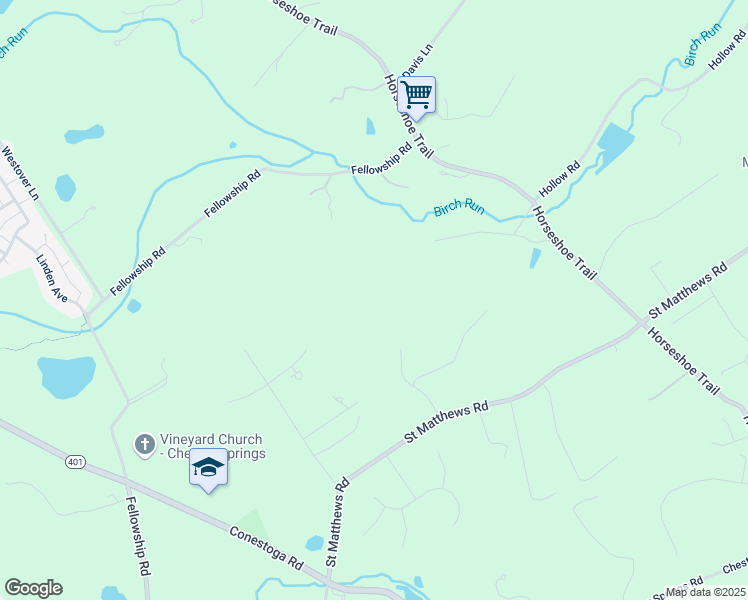 map of restaurants, bars, coffee shops, grocery stores, and more near 29 Mill Road in Chester Springs
