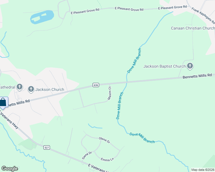 map of restaurants, bars, coffee shops, grocery stores, and more near 215 Bennetts Mills Road in Jackson Township
