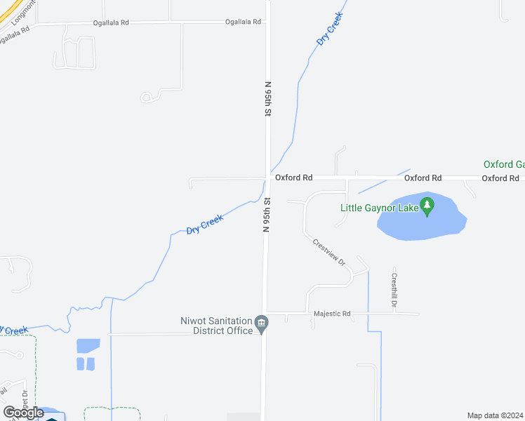 map of restaurants, bars, coffee shops, grocery stores, and more near 7705 North 95th Street in Longmont