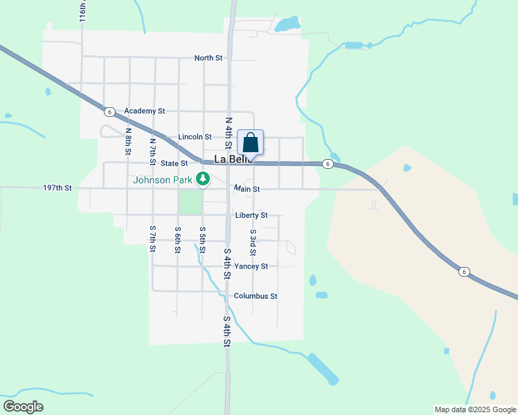 map of restaurants, bars, coffee shops, grocery stores, and more near 200-298 Liberty St in La Belle
