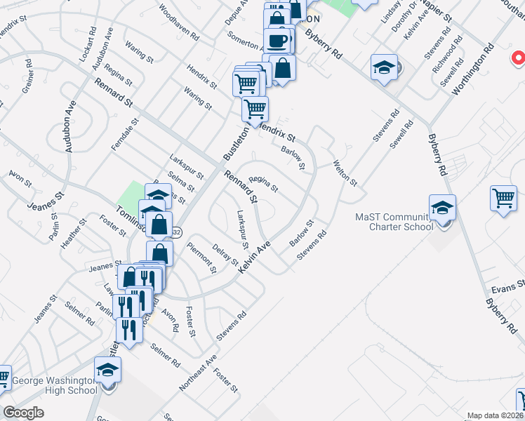 map of restaurants, bars, coffee shops, grocery stores, and more near 812 Rennard Circle in Philadelphia