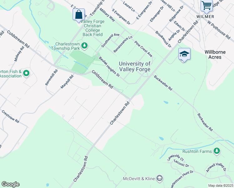 map of restaurants, bars, coffee shops, grocery stores, and more near 1 Benburb Road in Phoenixville