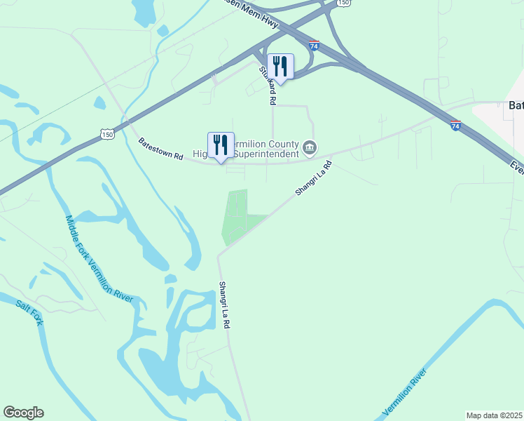 map of restaurants, bars, coffee shops, grocery stores, and more near 16701-17099 Shangri La Road in Oakwood