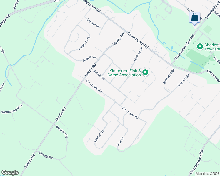 map of restaurants, bars, coffee shops, grocery stores, and more near 27 Crestview Road in Phoenixville