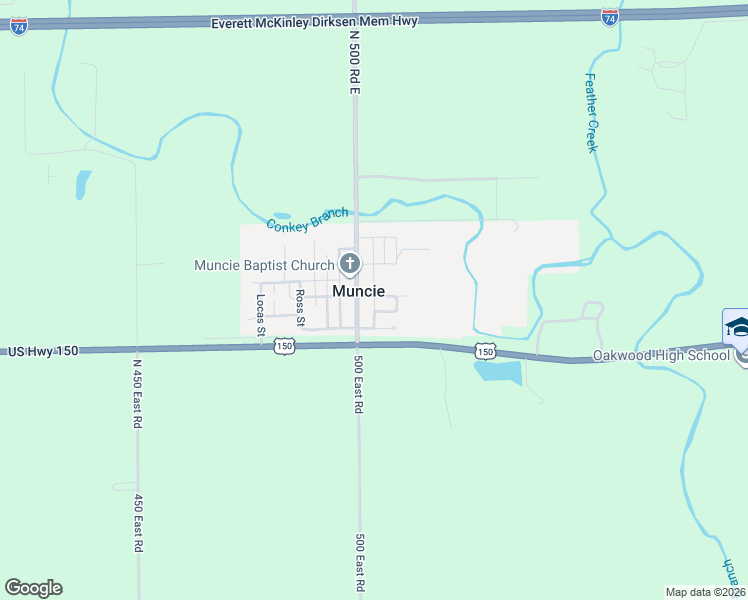 map of restaurants, bars, coffee shops, grocery stores, and more near in Muncie