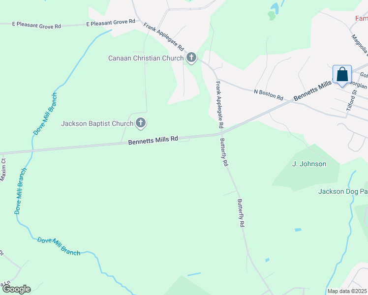 map of restaurants, bars, coffee shops, grocery stores, and more near 406 Bennetts Mills Road in Jackson Township