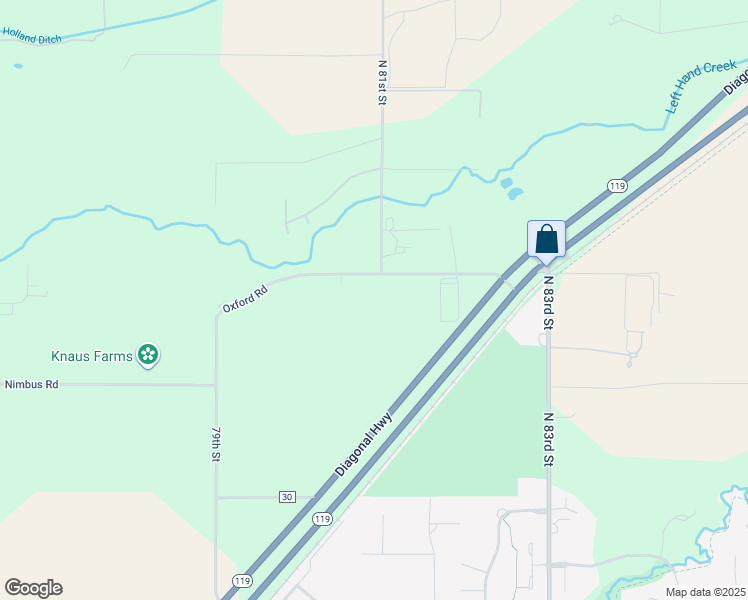 map of restaurants, bars, coffee shops, grocery stores, and more near 7996 Oxford Road in Longmont