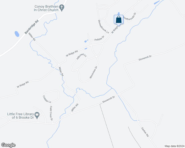 map of restaurants, bars, coffee shops, grocery stores, and more near 221 Westview Drive in Elizabethtown