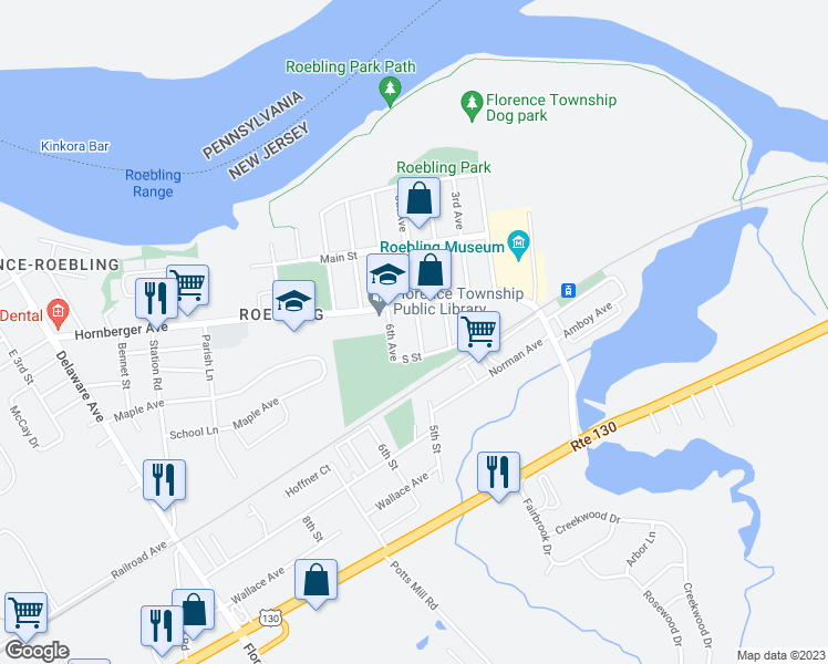 map of restaurants, bars, coffee shops, grocery stores, and more near 235 5th Avenue in Florence