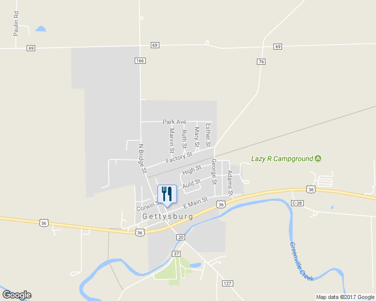 map of restaurants, bars, coffee shops, grocery stores, and more near 210 Factory Street in Bradford