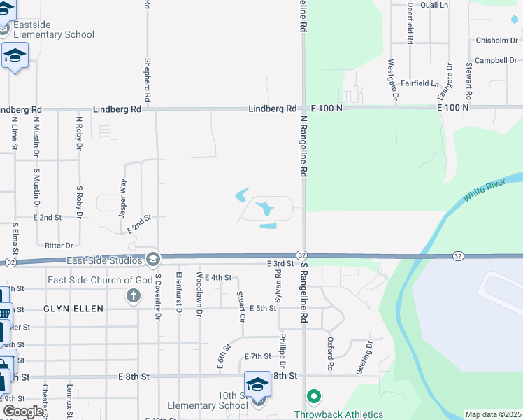 map of restaurants, bars, coffee shops, grocery stores, and more near 3175 Autumn Ridge Drive in Anderson