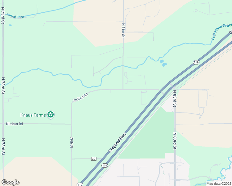 map of restaurants, bars, coffee shops, grocery stores, and more near 7996 Oxford Road in Longmont