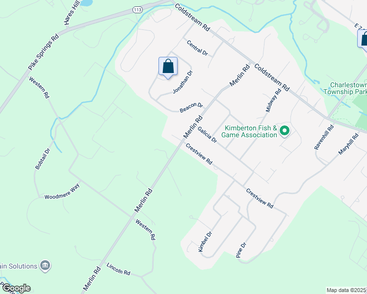 map of restaurants, bars, coffee shops, grocery stores, and more near 210 Merlin Road in Phoenixville