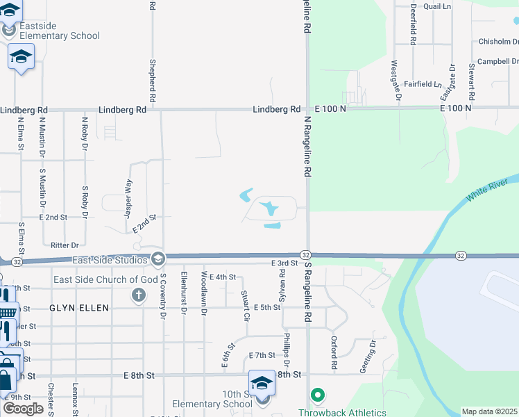 map of restaurants, bars, coffee shops, grocery stores, and more near 3175 Autumn Ridge Drive in Anderson