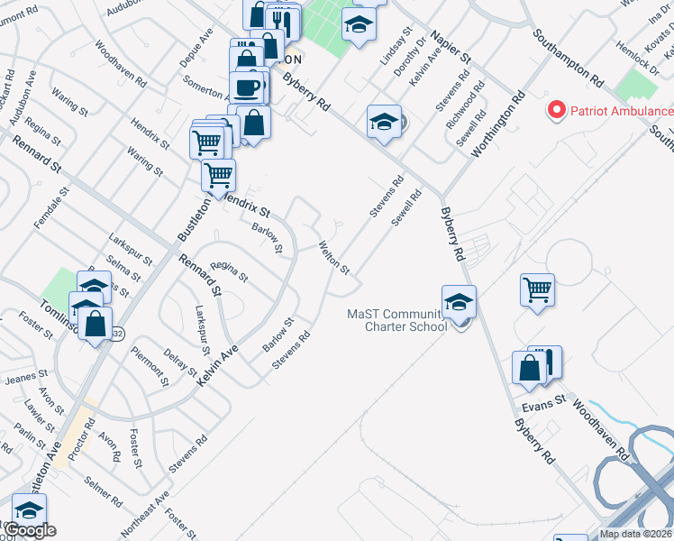 map of restaurants, bars, coffee shops, grocery stores, and more near 1102 Welton Street in Philadelphia