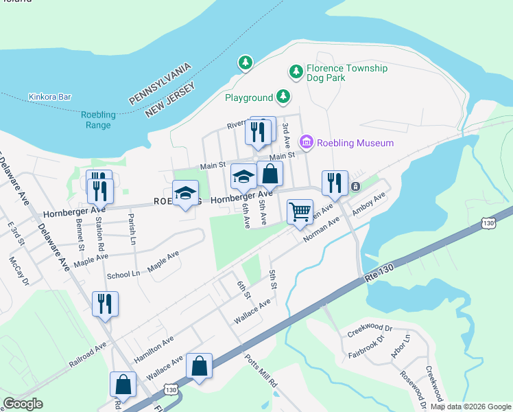 map of restaurants, bars, coffee shops, grocery stores, and more near 221 5th Avenue in Florence