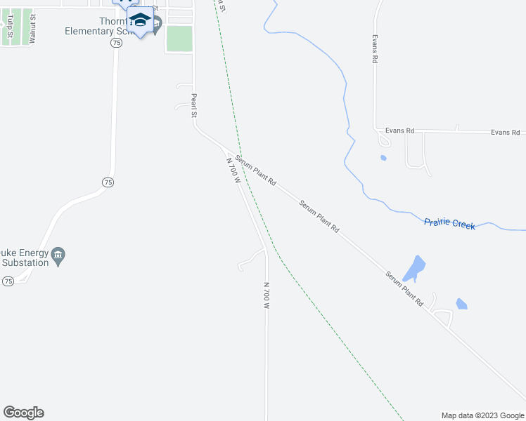 map of restaurants, bars, coffee shops, grocery stores, and more near in Thorntown