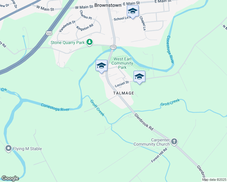 map of restaurants, bars, coffee shops, grocery stores, and more near 308 South State Street in Brownstown