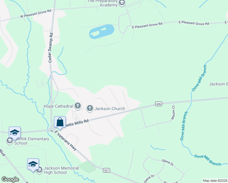 map of restaurants, bars, coffee shops, grocery stores, and more near 5 Rutherford Court in Jackson Township