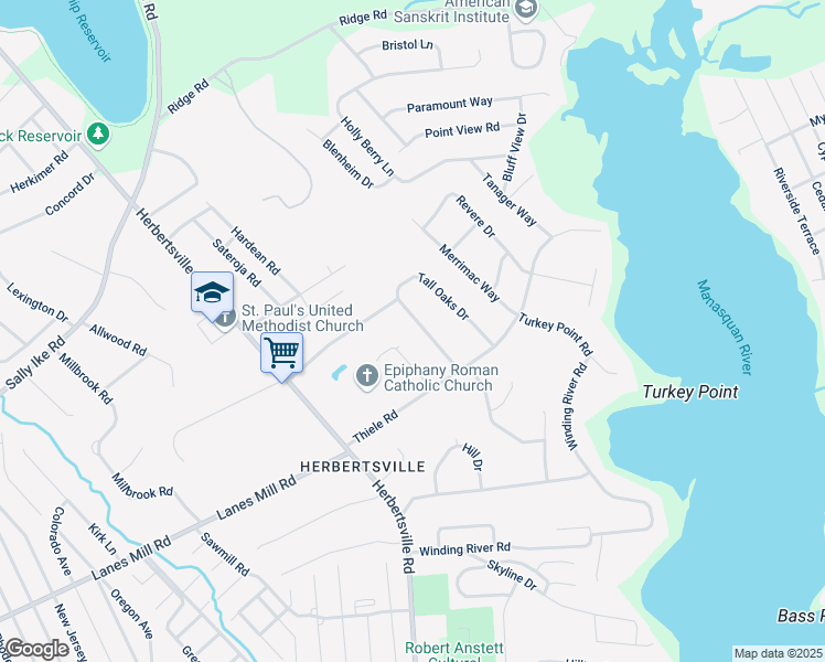 map of restaurants, bars, coffee shops, grocery stores, and more near 717 Skoog Court in Brick Township