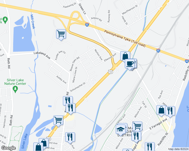 map of restaurants, bars, coffee shops, grocery stores, and more near 5605 Toga Street in Bristol