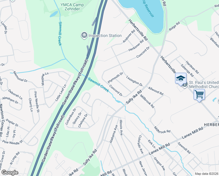 map of restaurants, bars, coffee shops, grocery stores, and more near 1172 Concord Drive in Brick Township