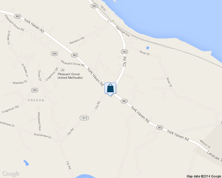 map of restaurants, bars, coffee shops, grocery stores, and more near 1495 Cly Road in York Haven