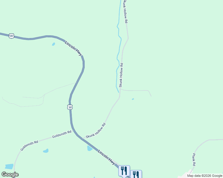 map of restaurants, bars, coffee shops, grocery stores, and more near 455 Skunk Hollow Road in Stoystown